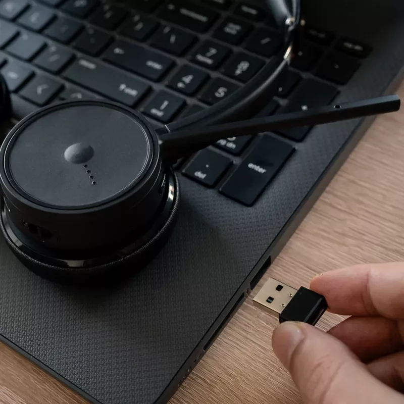Laisvų rankų įranga Tellur Voice Pro belaidė skambučių centro ausinė, juoda TLL411007