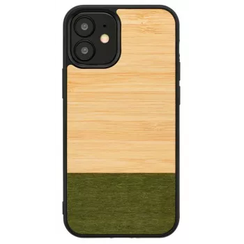 man and wood telefono dėklas, skirtas iPhone 12 mini — bamboo forest juoda