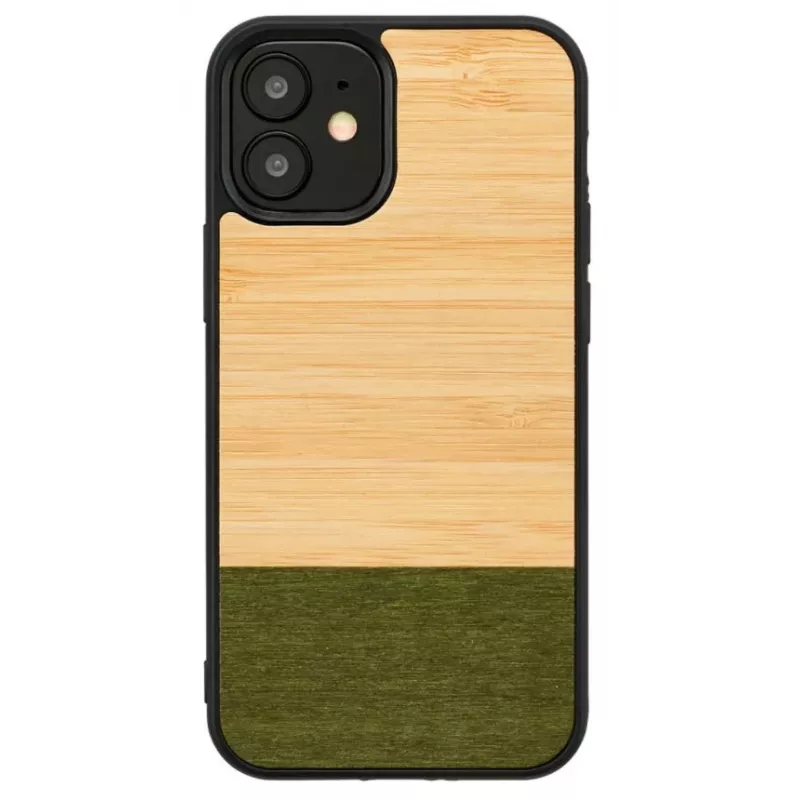 man and wood telefono dėklas, skirtas iPhone 12 mini — bamboo forest juoda