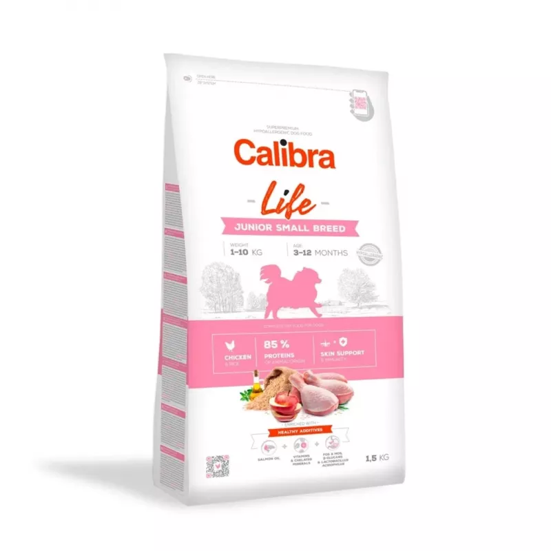 Calibra Dog Life Junior Small Breed Chicken sausas pašaras šunims 1,5 kg