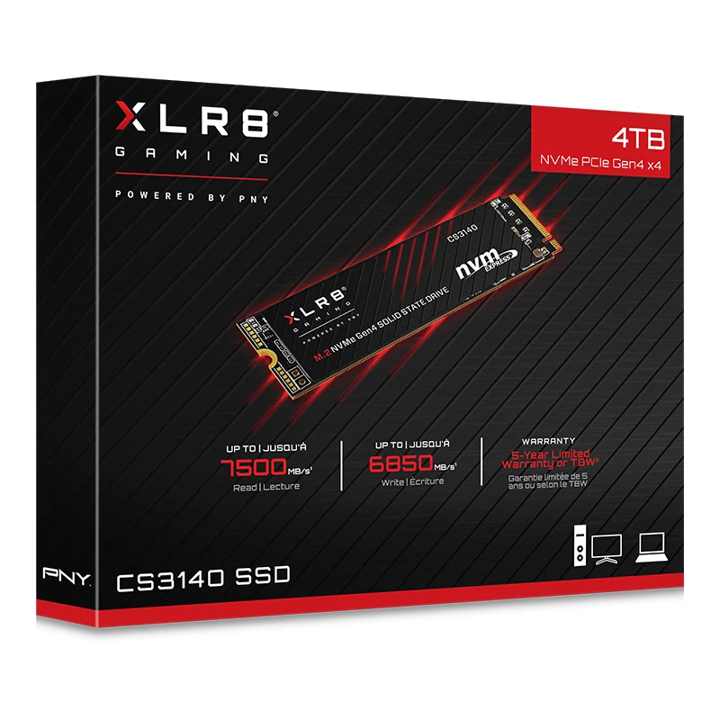 SSD disk PNY 4 TB M.2 PCI Express 4.0 NVMe CS3140