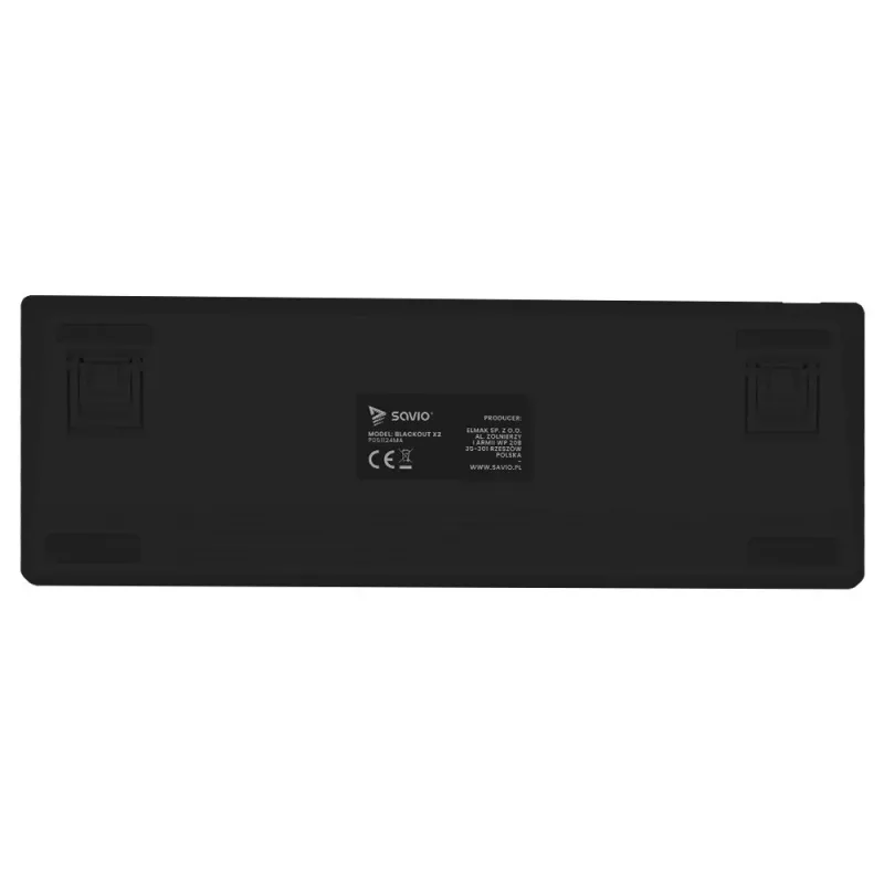 Mechaninė žaidimų klaviatūra SAVIO JuodaOUT X2 PEACH — 61 klavišų 60 % QWERTY, RGB LED, karštasis keitimas, USB Type-A/Type-C, nuimamas laidas