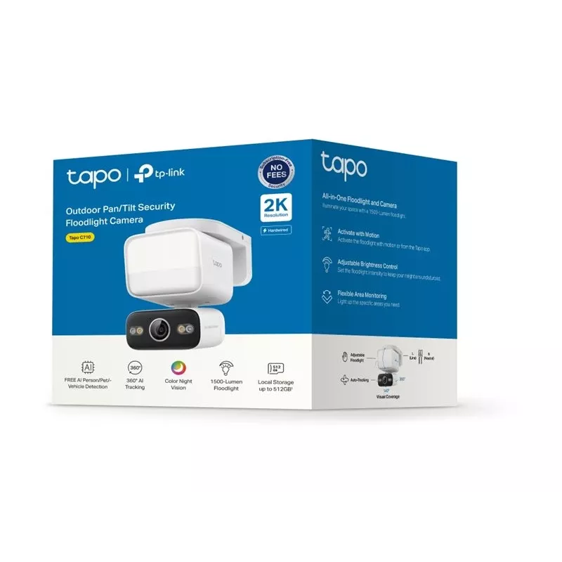 TP-Link Tapo C710 lauko pasukama/pakreipiama apsaugos kamera su prožektoriumi