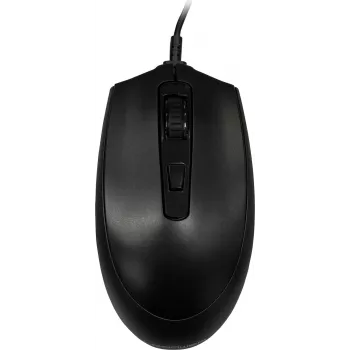 Laidinė USB pelė LC-Power LC-M721B — juoda, optinė, ergonomiško dizaino