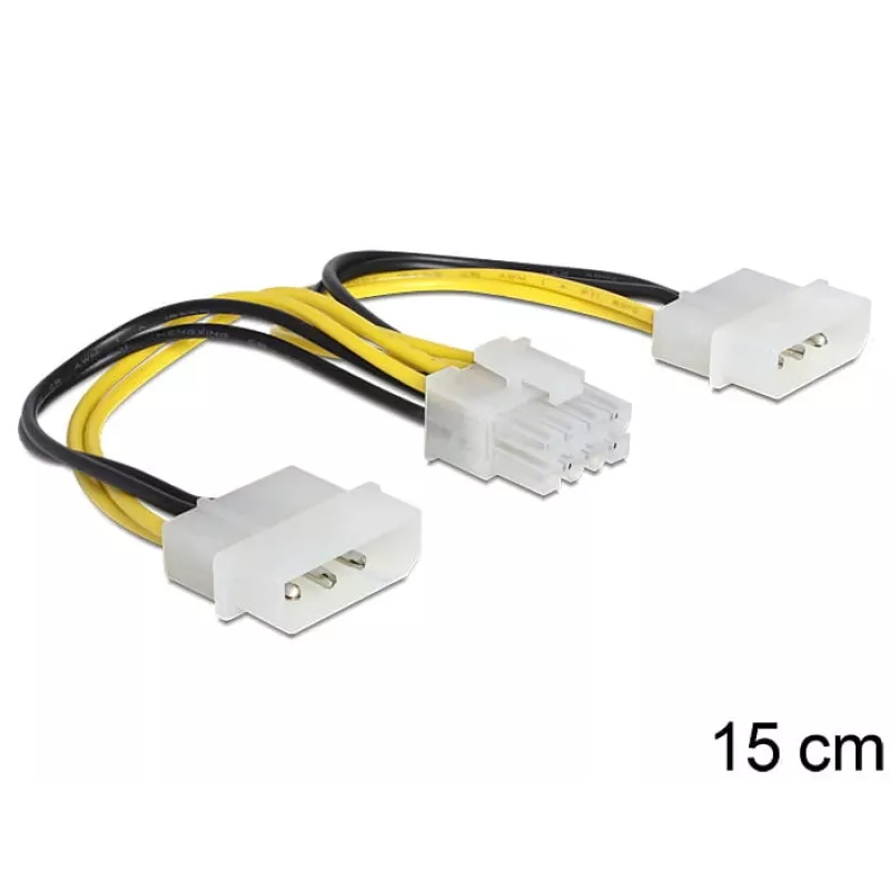 Vidinis maitinimo laidas DeLOCK 83410 0,15 m EPS 8 kontaktų Molex 3 kontaktų