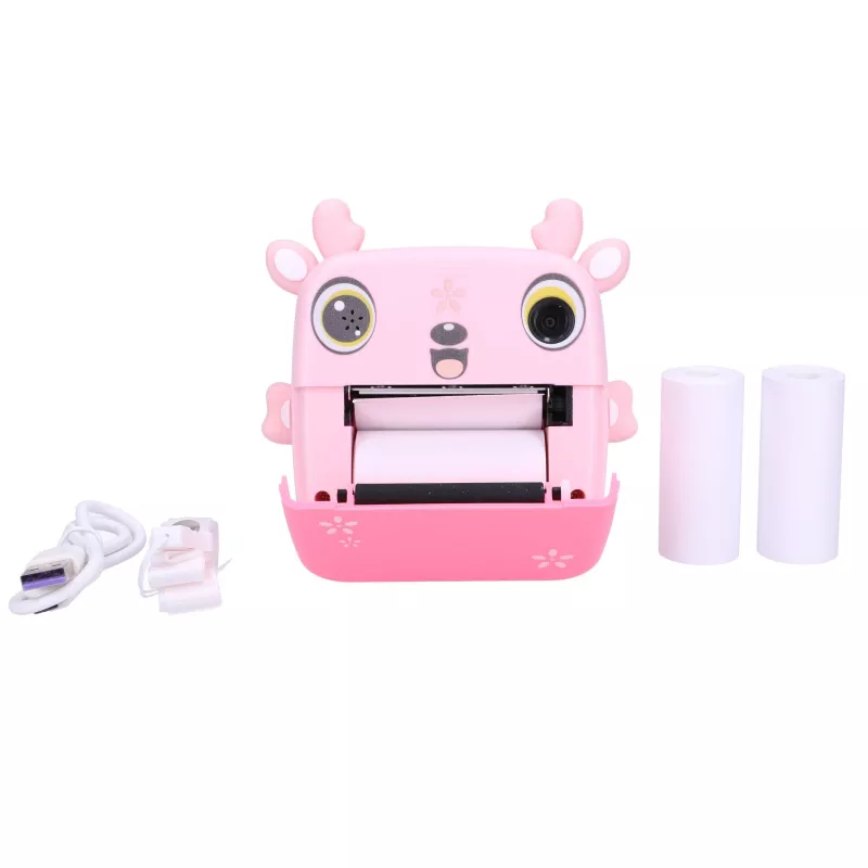 Extralink rinkinys | Terminis spausdintuvas EPP-005 Pink + terminis popierius 3 rulonai | gelsvai ruda