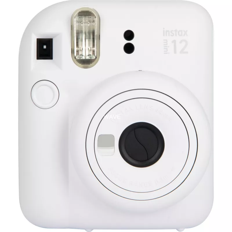 Momentinė kamera Fujifilm Instax Mini 12 White — 86×54 mm atspaudai, 60 mm židinio nuotolis, AA baterija