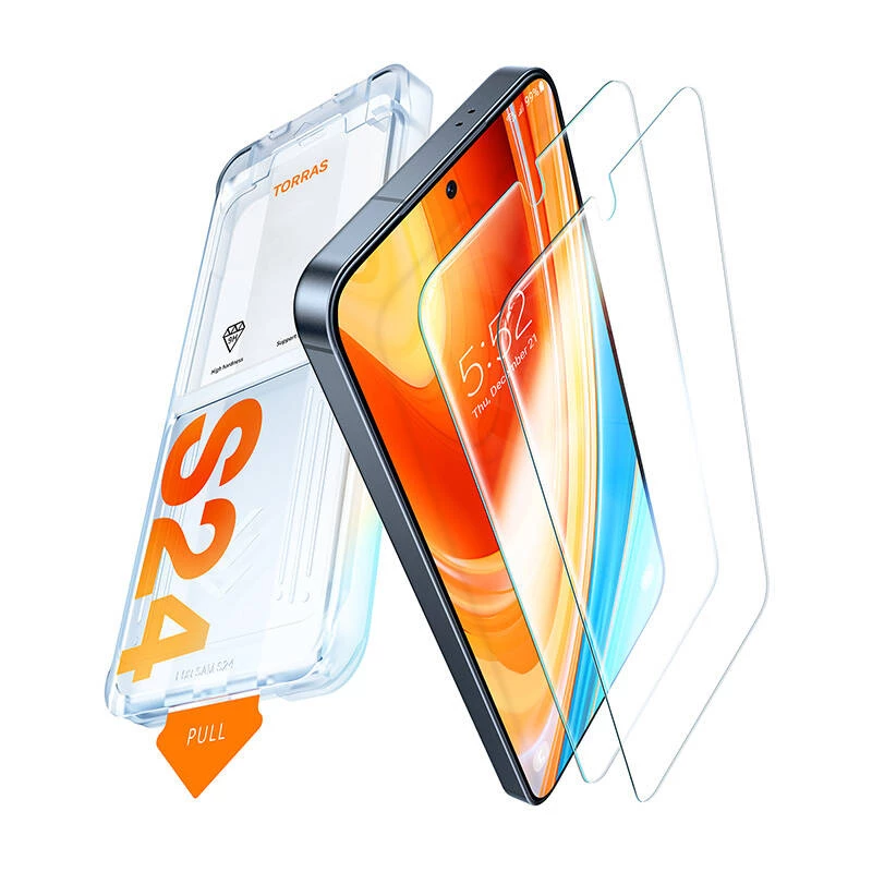 Grūdinto stiklo ekrano apsauga Torras, skirta Samsung S24+ — 9H kietumas, atspari įbrėžimams