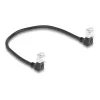 DeLOCK RJ45 tinklo kabelis Cat.6A S/FTP plonas 90° žemyn 0,25 m juodas