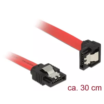 SATA laidas DeLOCK 83978 0,3 m SATA 7 kontaktų Juodas Raudonas
