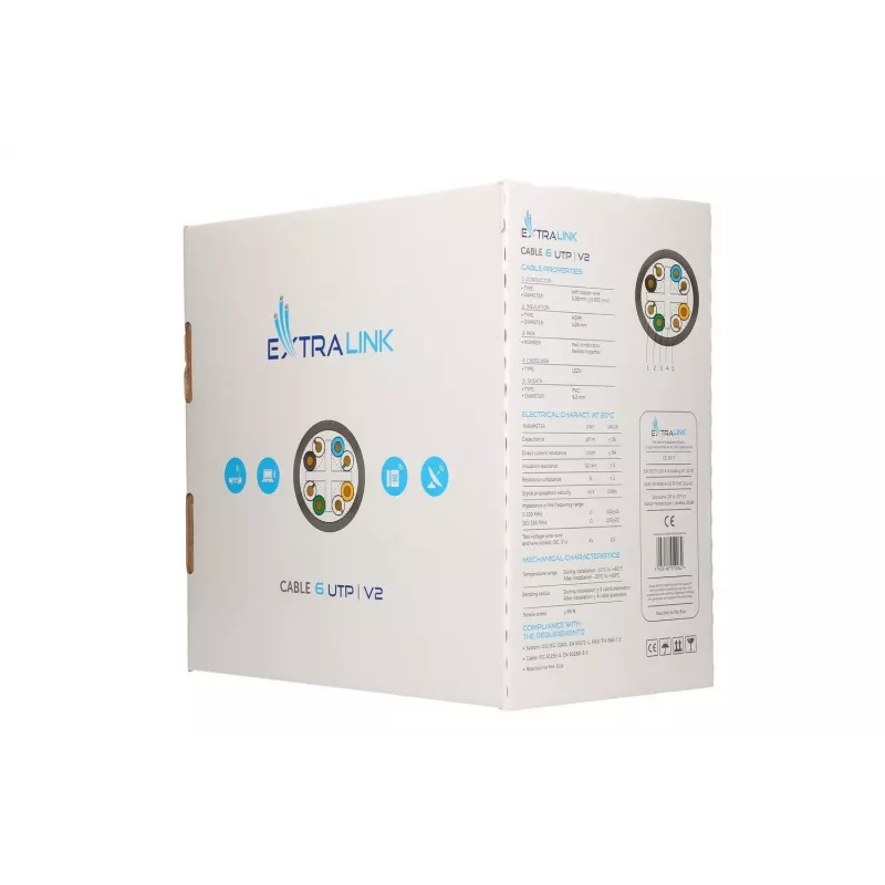 Vytos poros kabelis Extralink CAT6 UTP V2 Indoor 305M