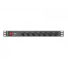 Lanberg | Maitinimo paskirstymo įrenginys (PDU) 19 colių 1U 10A 2M 7X Schuko lizdai | PDU-07F-0200-IEC-BK