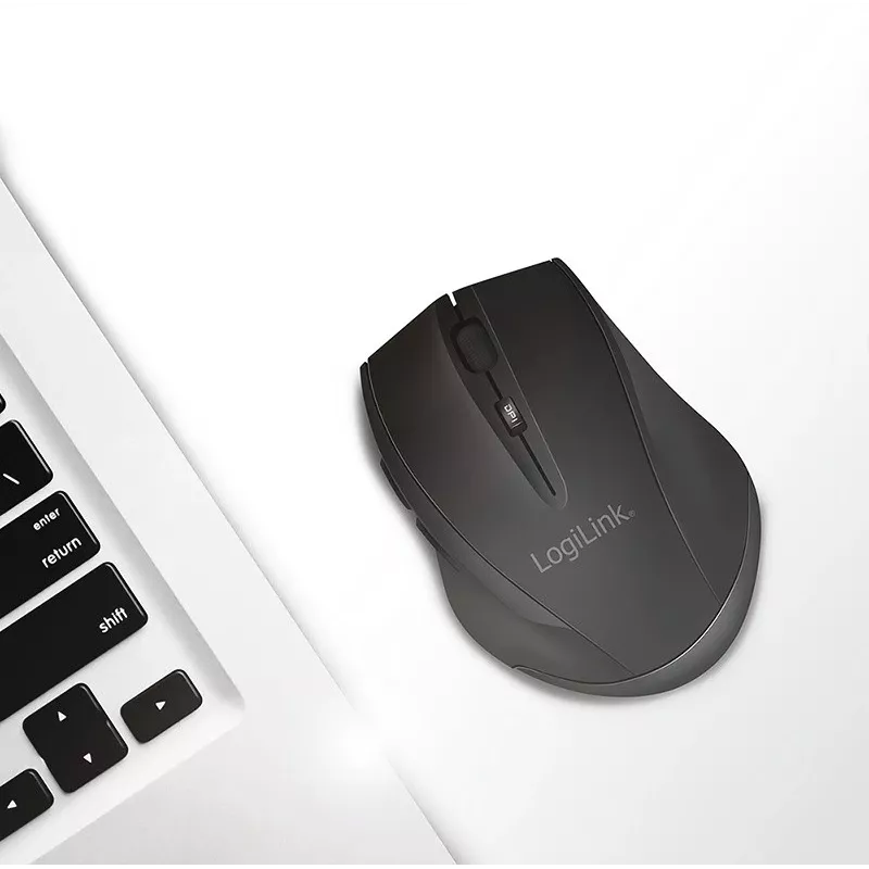 Logilink belaidė pelė BT5.0, ergonominė, juoda