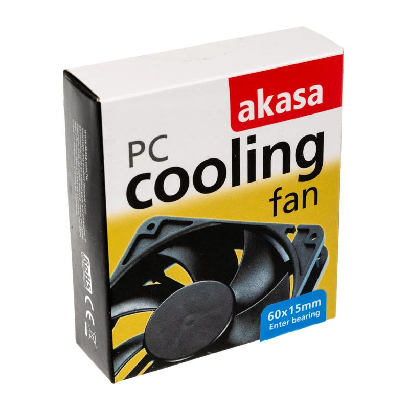 Aušinimo ventiliatorius Akasa AK-6015MS 60×60×15 mm, 12 V DC, juodas
