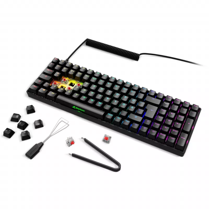 Sharkoon SGK50 S2 klaviatūra žaidimams RF belaidė QWERTZ vokiška