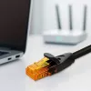 Ethernet komutacinis kabelis QOLTEC CAT6, 2×RJ45, 20 m, juodas