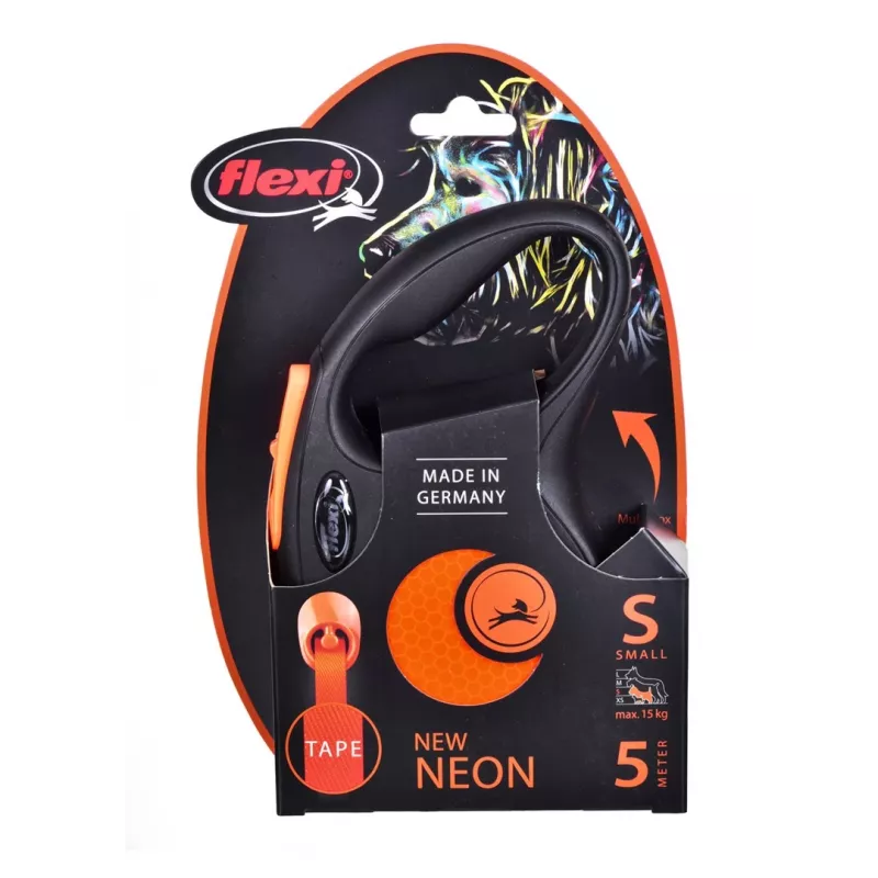 FLEXI nauja Neon S - ištraukiamas pavadėlis - 5 m