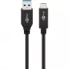 Wentronic goobay - USB kabelis - USB‑C (M) to USB Typee A (M) - USB 3,1 Gen 2 3 A - 50cm - Round - Juoda (41073)
