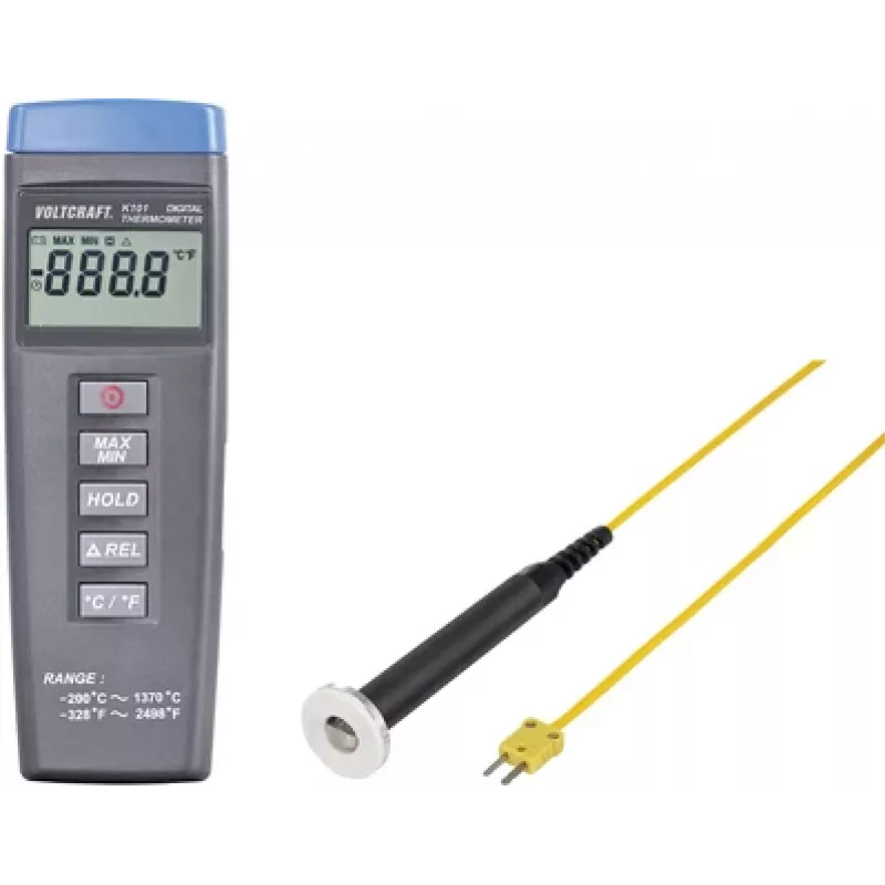 VOLTCRAFT K101 + TP 302 temperatūros matavimo prietaisas -200 iki +1370 °C zondas K tipas