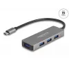 DeLOCK 63173 USB šakotuvas Type-C 5000 Mbit/s Juodas