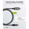 Ethernet laidas USB-C 3.2 Gen2 kištukas > RJ-45 kištukas, LAN adapteris juoda/sidabrinė, 2 metrai, pintas tekstilinis apvalkalas