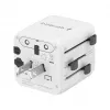 Universalus kelioninis maitinimo adapteris GEMBIRD TPA-INT-01-W — įvestis 100–250V, Type G kištukas, kompaktiški matmenys 84×56×85 mm