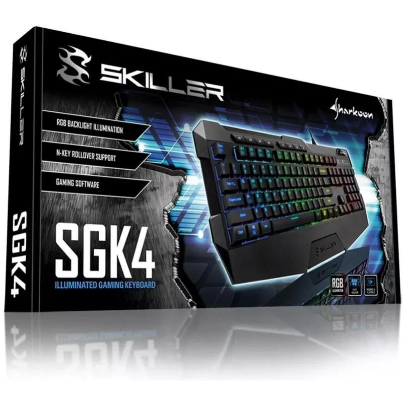 Sharkoon SKILLER SGK4 klaviatūra Gaming USB QWERTZ vokiška juoda