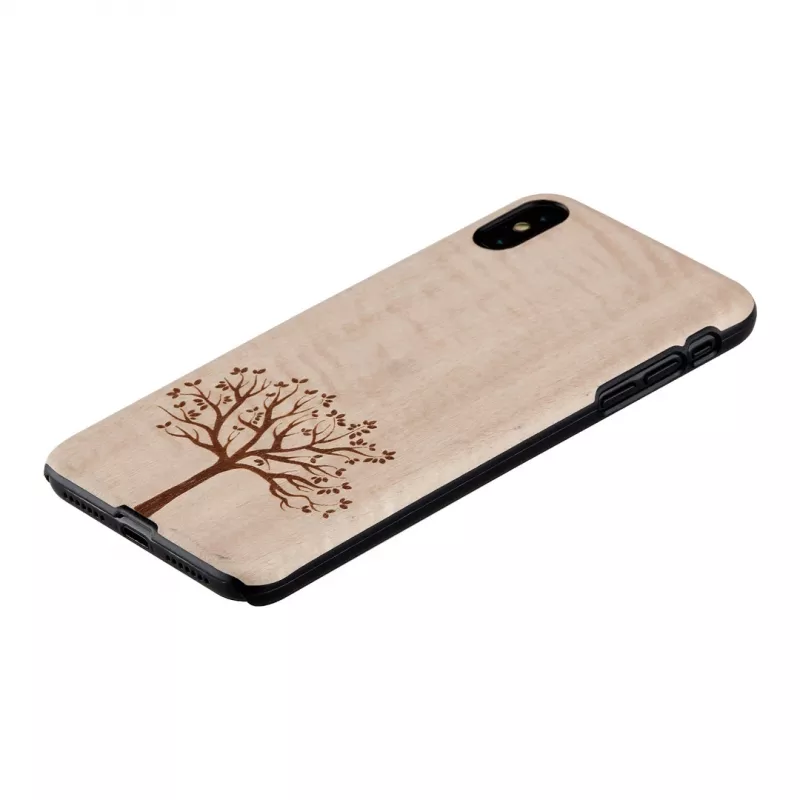 man and wood telefono dėklas, skirtas iPhone XS Max — obels mediena, juoda