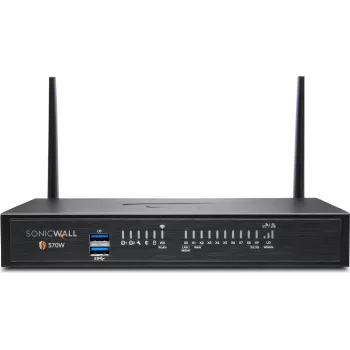 SonicWall TZ570W - apsaugos įrenginys - GigE, 5 GigE, 802.11ac Wave 2 - Wi-Fi - 2,4 GHz, 5 GHz - Stalinis (02-SSC-5656)