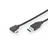 Digitus ASSMANN - USB laidas - USB-C (M) kampuotas į USB Type A (M) tiesus - USB 3.1 Gen2 - 3 A - 1 m - formuotas - juodas (AK-300147-010-S)