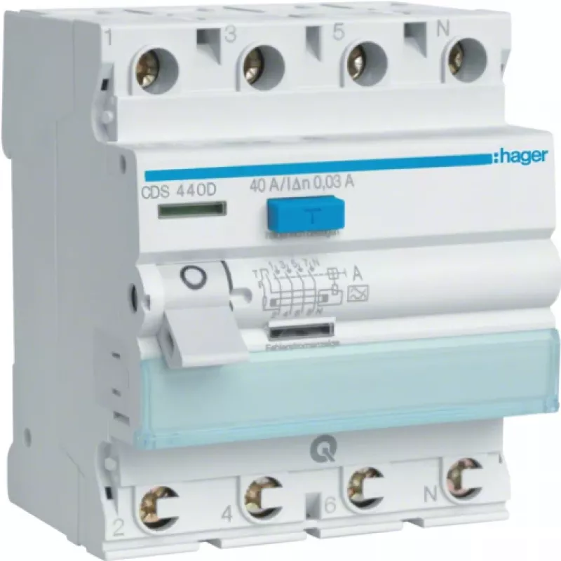 Hager CDS440D - 40 A - 230/400 V - Pilka - Balta - -25 - 40 °C - -55 - 70 °C (CDS440D)