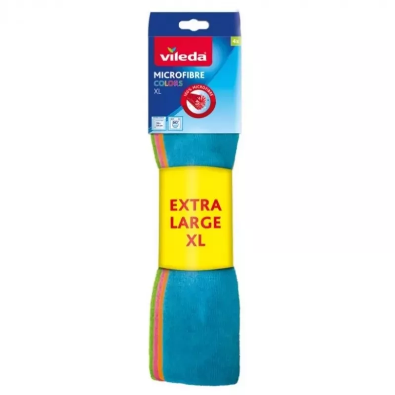 Valymo šluostė Vileda mikropluošto šluostė Colors, ypač didelė, 4 vnt.