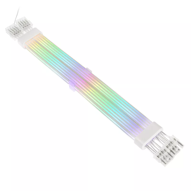 PCI-E 8 kontaktų prailginimo laidas Kolink Umbra Radiant ARGB — dvigubas 2× 8 kontaktų, aptrauktas GPU maitinimo prailginimas