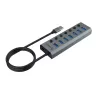 USB šakotuvas Akasa AK-HB-21BKCM aliuminis USB 3.2 Gen 1 5000 Mbit/s