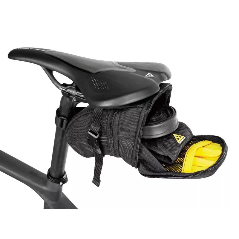 Sėdynės krepšys TOPEAK Aero Wedge Pack Medium — kompaktiška po balneliu tvirtinama dviračio laikymo talpa