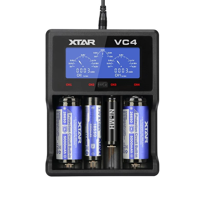 XTAR VC4 buitinis akumuliatorių įkroviklis USB