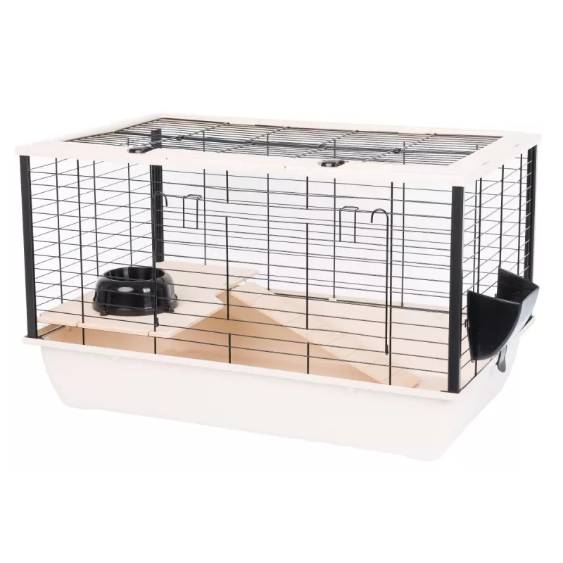 Graužikų narvas INTER ZOO Bunny 80 De Luxe — plastikinis, 78×48×50 cm, dubenėlis pridėtas