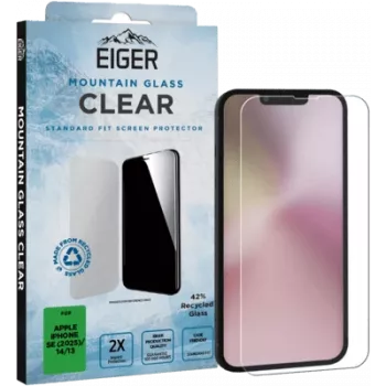 Grūdinto stiklo ekrano apsauga Eiger Mountain Glass Clear, skirta iPhone SE 2025 / iPhone 14 / iPhone 13 EGSP01024