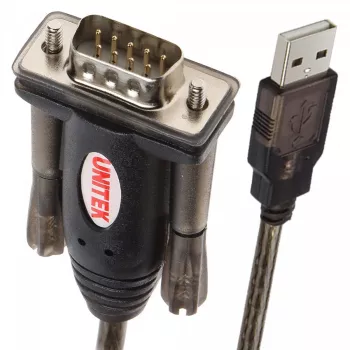 UNITEK Y-105 serial kabelis Juoda 1.5 m USB Typee-A DB-9
