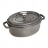 Ovali ketaus kokotė Staub 29 cm, grafito pilkumo