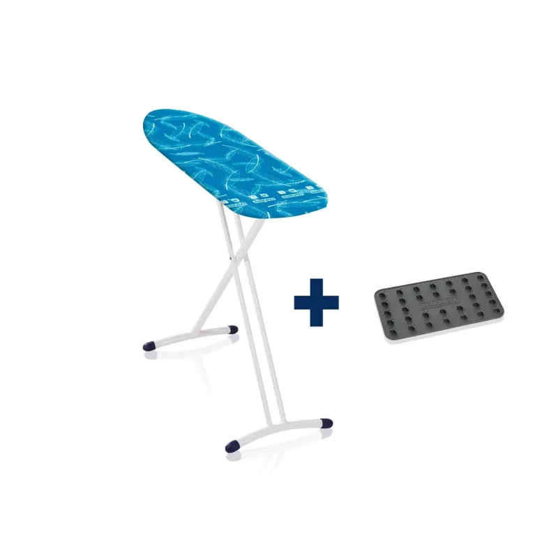 Leifheit Air Board L Solid Shoulder lyginimo lenta 130 x 38 cm, aukštis 76–100 cm, užvalkalas, balta