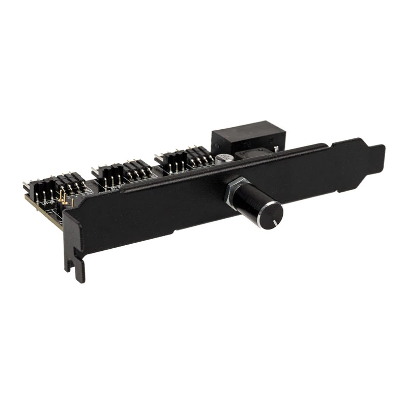 PCI lizdo ventiliatorių ir RGB LED valdiklis Lamptron CFP30, juodas