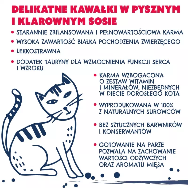 TEO, gausu jautienos - šlapias kačių maistas - 850g