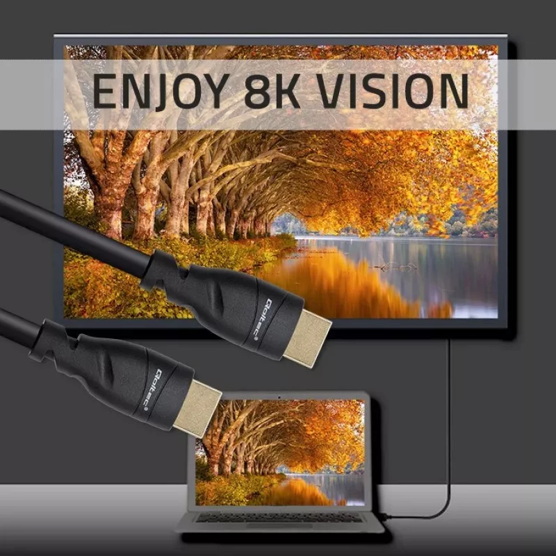 HDMI 2.1 laidas QOLTEC 5 m — 48 Gbit/s, 8K@60Hz, 26AWG, paauksuotos jungtys