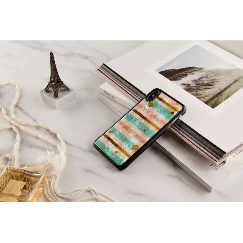 Apsauginis išmaniojo telefono dėklas iKins, skirtas iPhone XS Max — Pop Mint Juoda, kietas apvalkalas su paaukštintais kraštais