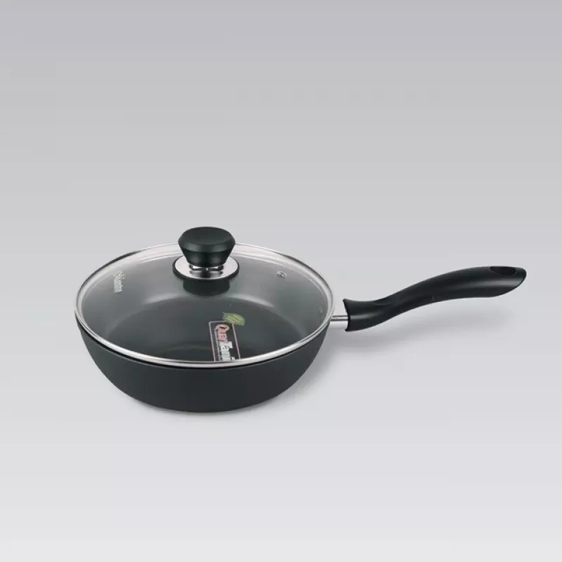 Maestro MR-1205-28 keptuvė su dangčiu, 28 cm, juoda