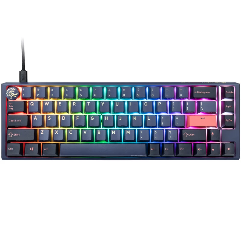 Ducky One 3 SF klaviatūra, žaidimams, USB, QWERTY, anglų k., mėlyna
