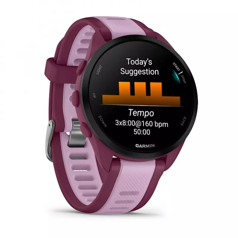 Išmanusis laikrodis GARMIN Forerunner 165 Music, 43 mm polimerinis korpusas, 1,2 colio AMOLED 390x390, GPS/GLONASS/Galileo, 5 ATM, 11 dienų baterija