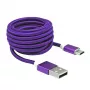Sbox USB->Micro USB M/M 1m USB-10315U slyvų violetinis