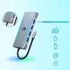 USB-C adapteris Hawk HW-HUB801 8-in-1 su HDMI ir Ethernet